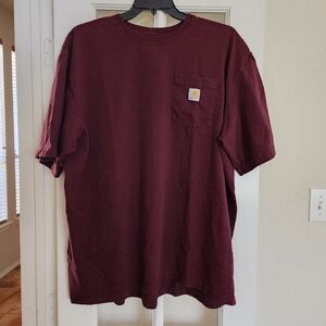 Carhartt K87 Original Fit Pocket T-Shirt Men’s 2XL Maroon Workwear Tee